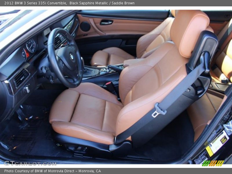 Black Sapphire Metallic / Saddle Brown 2012 BMW 3 Series 335i Convertible