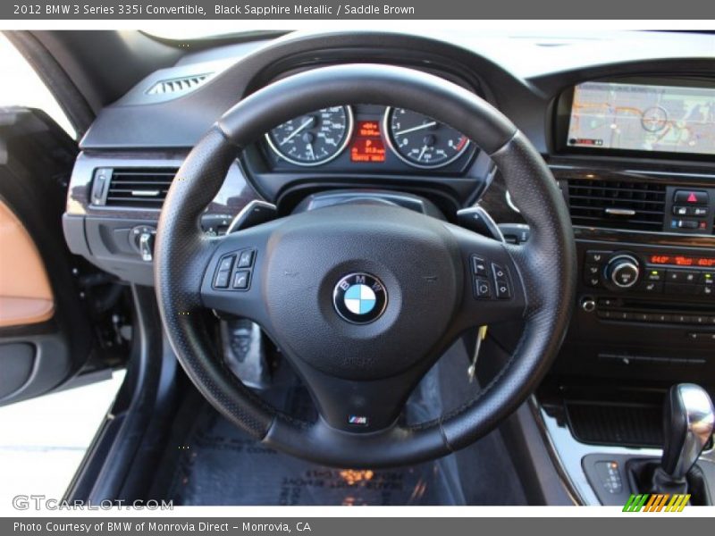Black Sapphire Metallic / Saddle Brown 2012 BMW 3 Series 335i Convertible