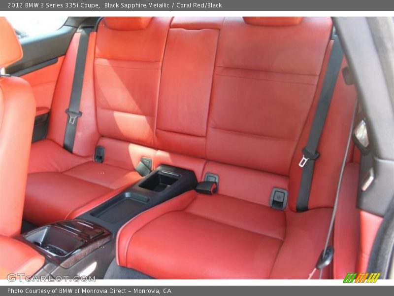 Black Sapphire Metallic / Coral Red/Black 2012 BMW 3 Series 335i Coupe