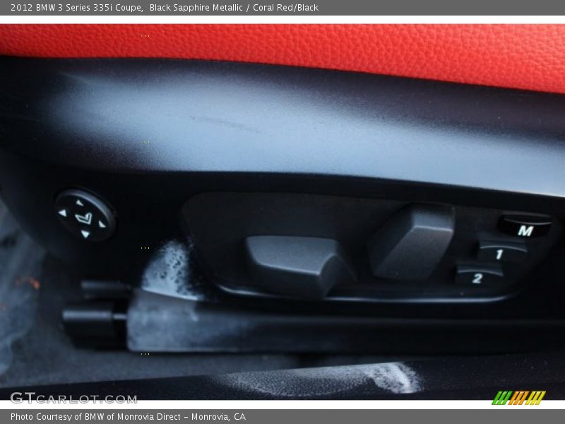 Black Sapphire Metallic / Coral Red/Black 2012 BMW 3 Series 335i Coupe