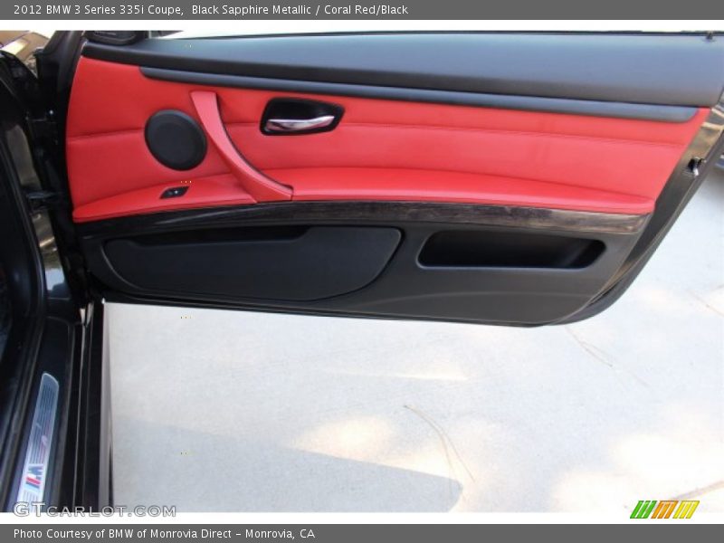 Black Sapphire Metallic / Coral Red/Black 2012 BMW 3 Series 335i Coupe