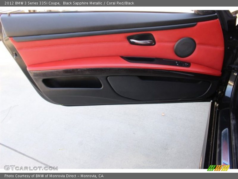 Black Sapphire Metallic / Coral Red/Black 2012 BMW 3 Series 335i Coupe