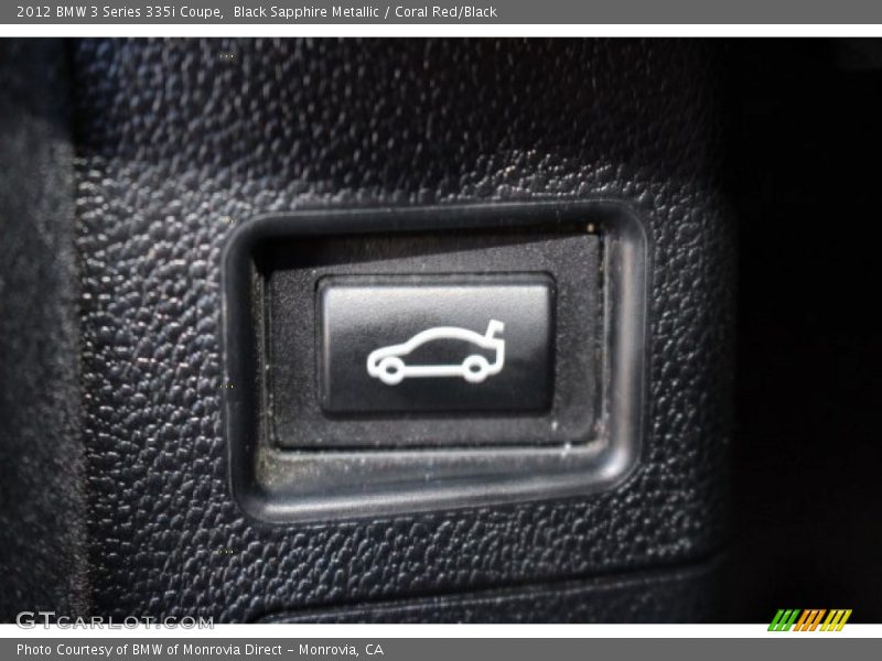 Black Sapphire Metallic / Coral Red/Black 2012 BMW 3 Series 335i Coupe
