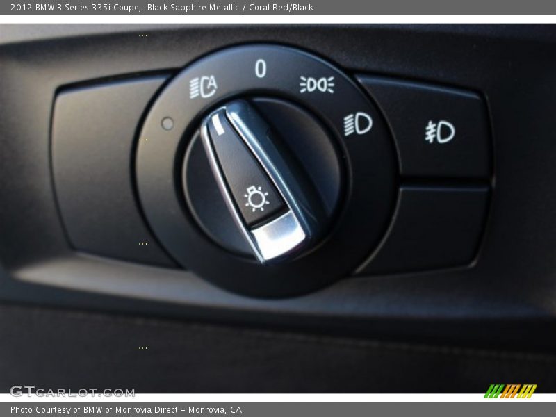 Black Sapphire Metallic / Coral Red/Black 2012 BMW 3 Series 335i Coupe