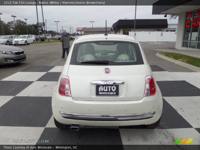 Bianco (White) / Marrone/Avorio (Brown/Ivory) 2013 Fiat 500 Lounge