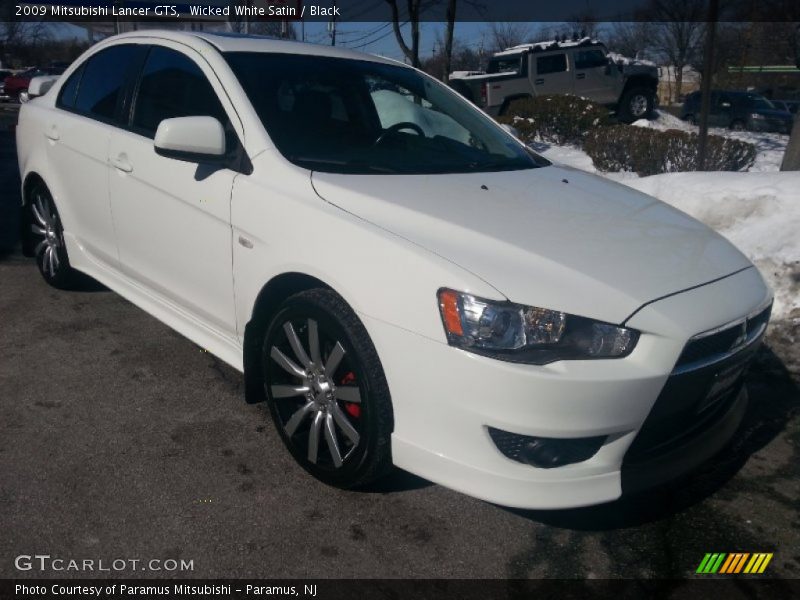 Wicked White Satin / Black 2009 Mitsubishi Lancer GTS