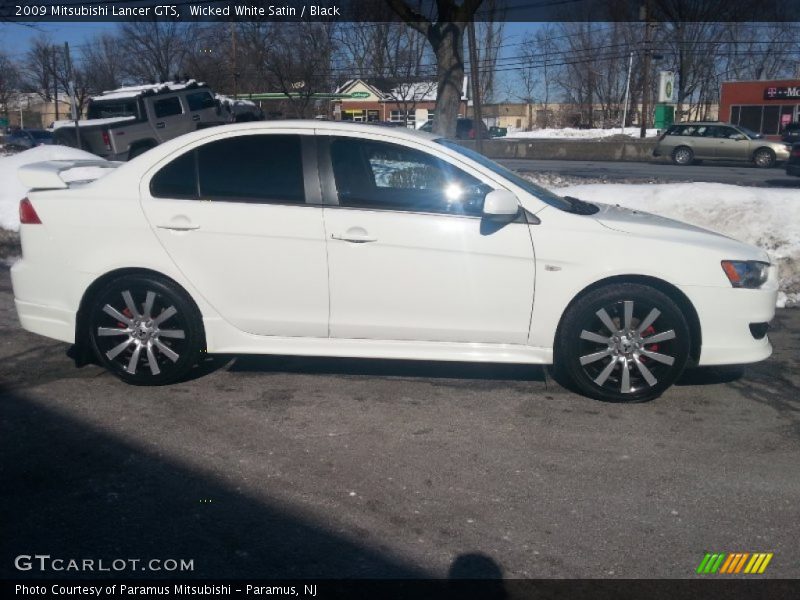 Wicked White Satin / Black 2009 Mitsubishi Lancer GTS