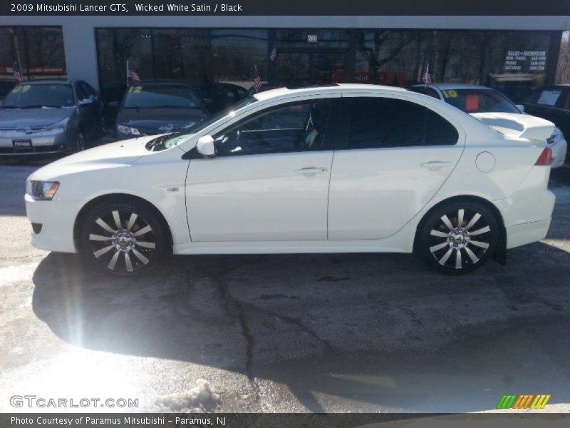 Wicked White Satin / Black 2009 Mitsubishi Lancer GTS