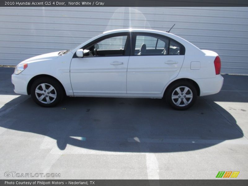 Nordic White / Gray 2010 Hyundai Accent GLS 4 Door