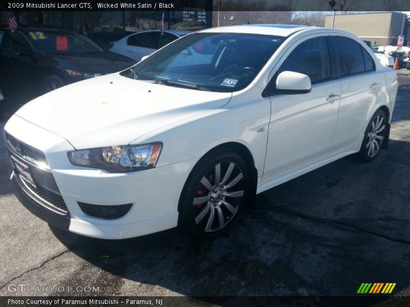 Wicked White Satin / Black 2009 Mitsubishi Lancer GTS