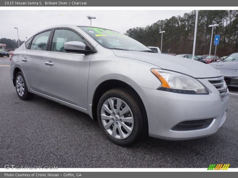 Brilliant Silver / Charcoal 2015 Nissan Sentra S