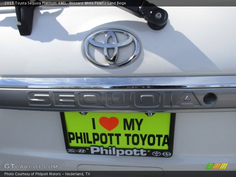 Blizzard White Pearl / Sand Beige 2013 Toyota Sequoia Platinum 4WD
