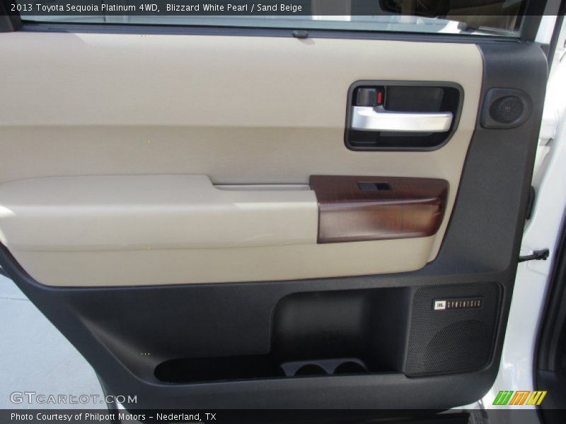 Blizzard White Pearl / Sand Beige 2013 Toyota Sequoia Platinum 4WD