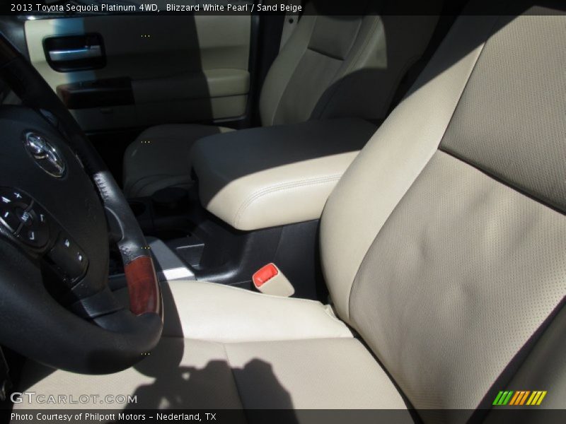 Blizzard White Pearl / Sand Beige 2013 Toyota Sequoia Platinum 4WD