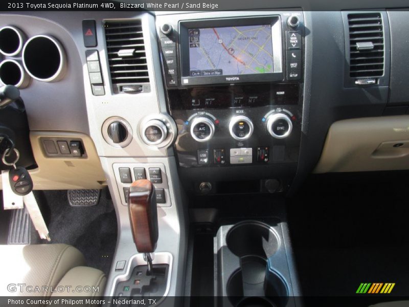 Blizzard White Pearl / Sand Beige 2013 Toyota Sequoia Platinum 4WD