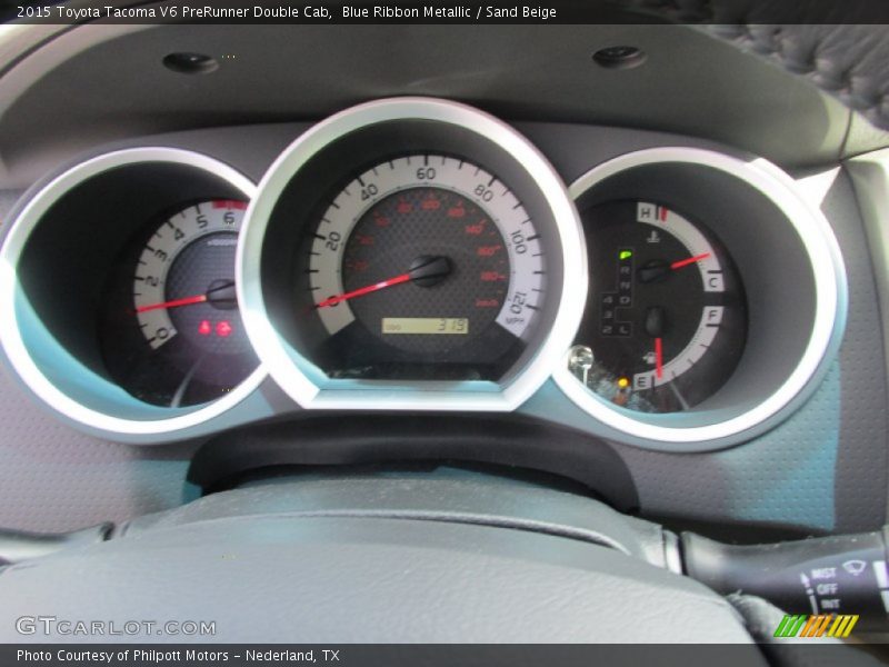 Blue Ribbon Metallic / Sand Beige 2015 Toyota Tacoma V6 PreRunner Double Cab