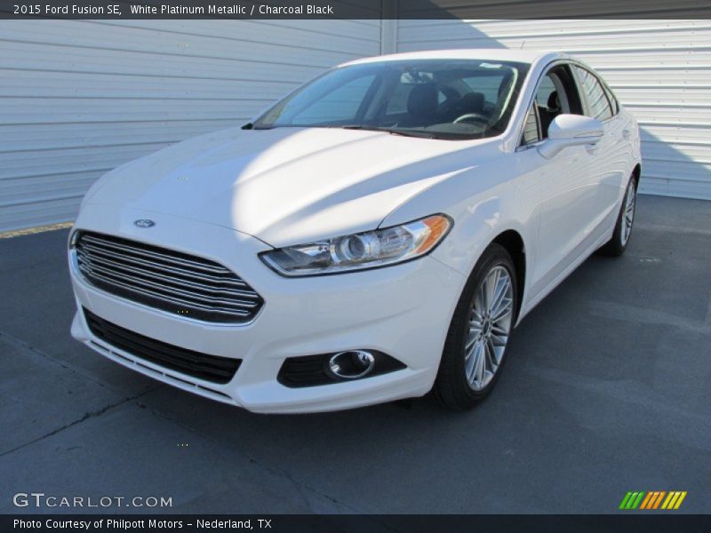 White Platinum Metallic / Charcoal Black 2015 Ford Fusion SE