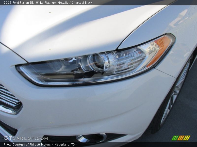 White Platinum Metallic / Charcoal Black 2015 Ford Fusion SE