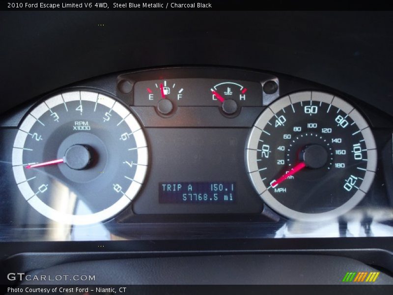 Steel Blue Metallic / Charcoal Black 2010 Ford Escape Limited V6 4WD