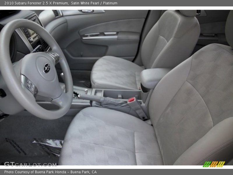 Satin White Pearl / Platinum 2010 Subaru Forester 2.5 X Premium