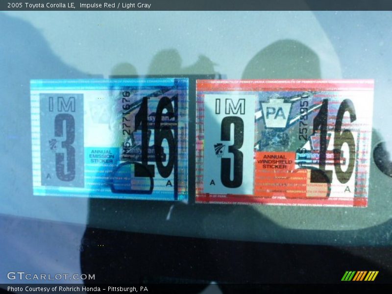 Impulse Red / Light Gray 2005 Toyota Corolla LE