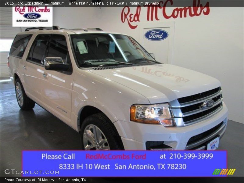 White Platinum Metallic Tri-Coat / Platinum Brunello 2015 Ford Expedition EL Platinum