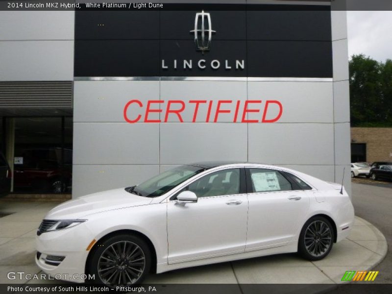 White Platinum / Light Dune 2014 Lincoln MKZ Hybrid