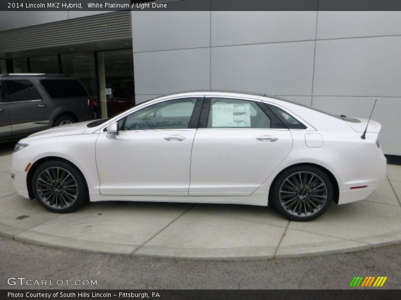 White Platinum / Light Dune 2014 Lincoln MKZ Hybrid