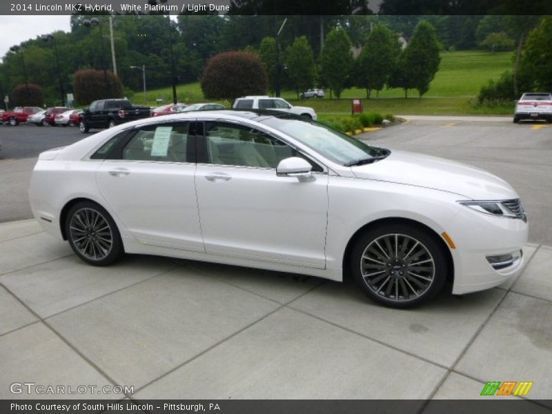 White Platinum / Light Dune 2014 Lincoln MKZ Hybrid