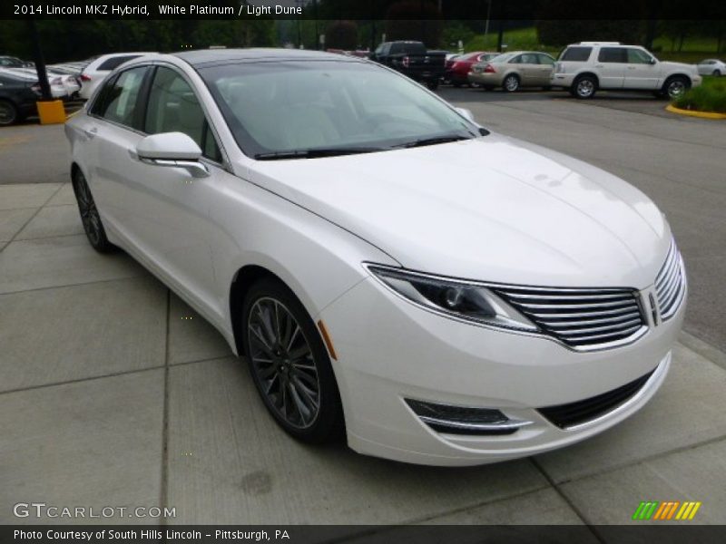 White Platinum / Light Dune 2014 Lincoln MKZ Hybrid
