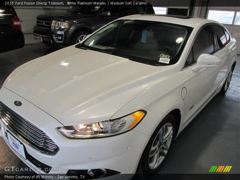 White Platinum Metallic / Medium Soft Ceramic 2015 Ford Fusion Energi Titanium