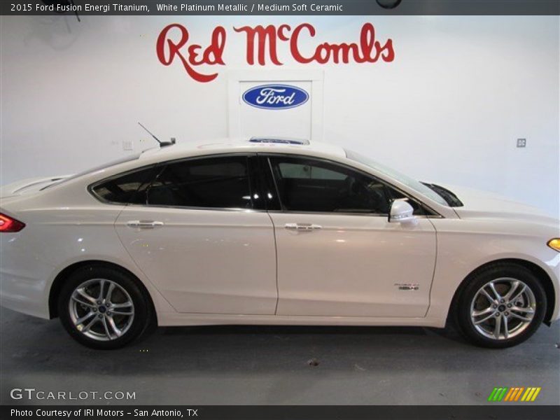 White Platinum Metallic / Medium Soft Ceramic 2015 Ford Fusion Energi Titanium