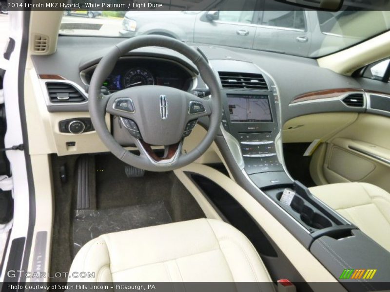 White Platinum / Light Dune 2014 Lincoln MKZ Hybrid