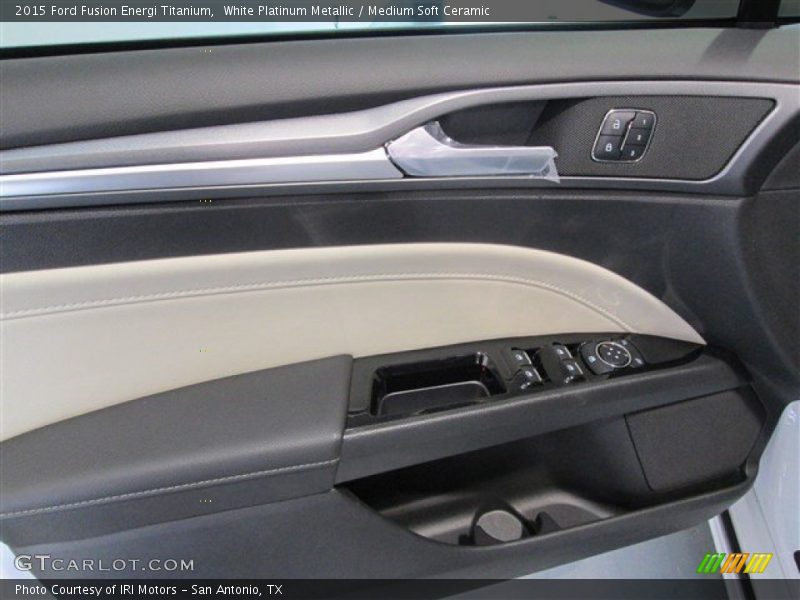 White Platinum Metallic / Medium Soft Ceramic 2015 Ford Fusion Energi Titanium