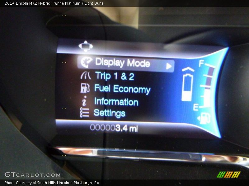 White Platinum / Light Dune 2014 Lincoln MKZ Hybrid