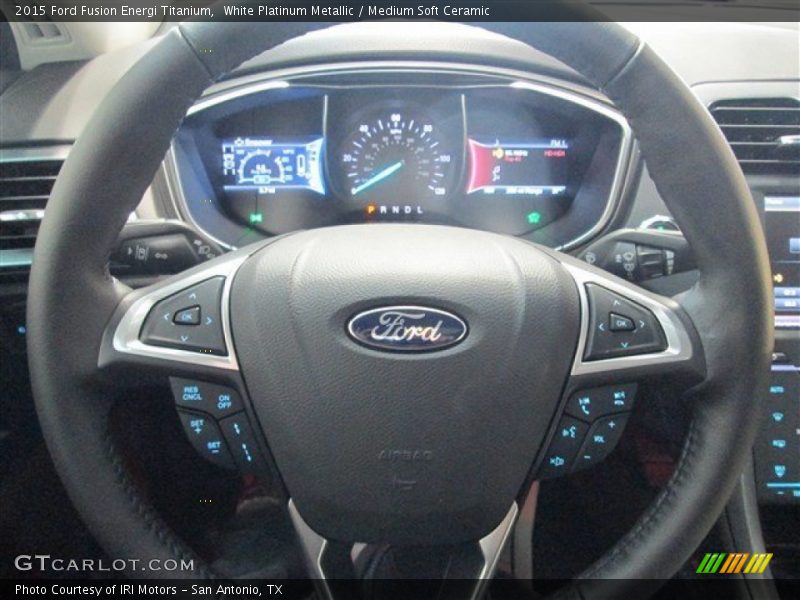 White Platinum Metallic / Medium Soft Ceramic 2015 Ford Fusion Energi Titanium