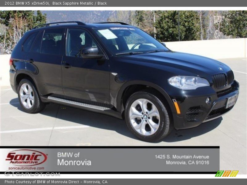 Black Sapphire Metallic / Black 2012 BMW X5 xDrive50i