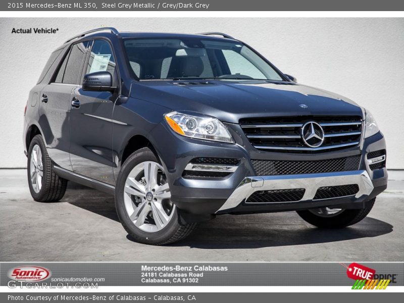 Steel Grey Metallic / Grey/Dark Grey 2015 Mercedes-Benz ML 350