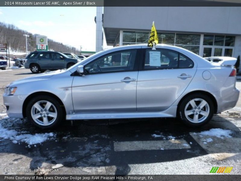 Apex Silver / Black 2014 Mitsubishi Lancer SE AWC