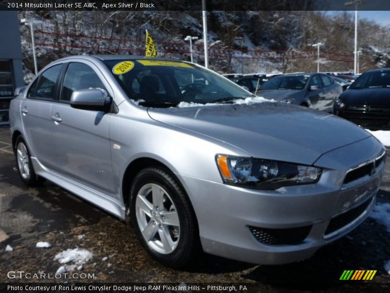 Apex Silver / Black 2014 Mitsubishi Lancer SE AWC