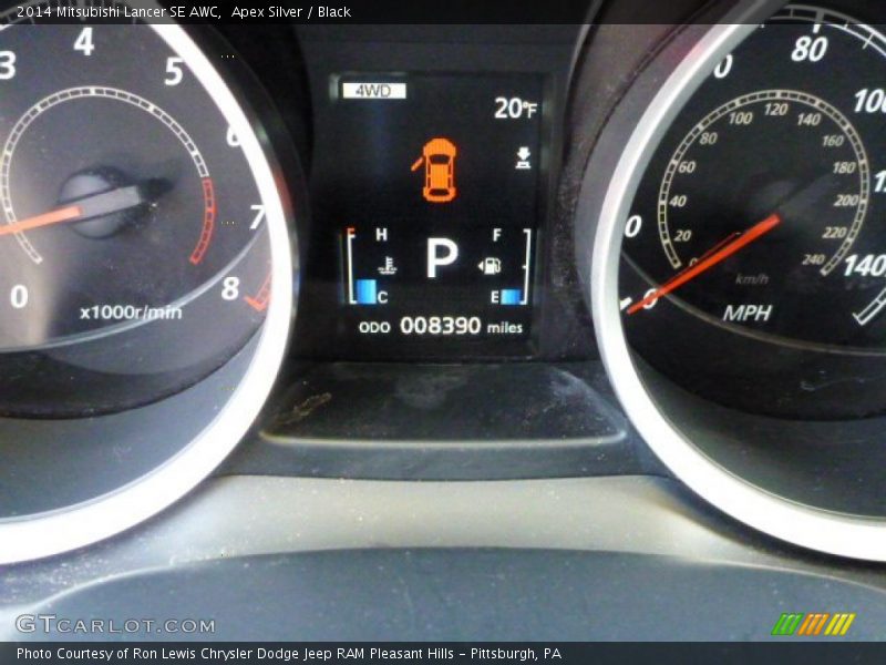 Apex Silver / Black 2014 Mitsubishi Lancer SE AWC