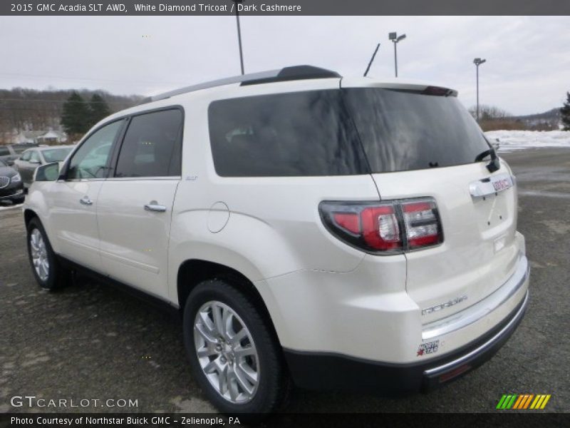 White Diamond Tricoat / Dark Cashmere 2015 GMC Acadia SLT AWD