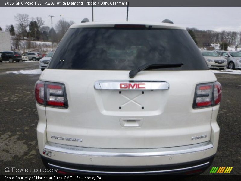 White Diamond Tricoat / Dark Cashmere 2015 GMC Acadia SLT AWD