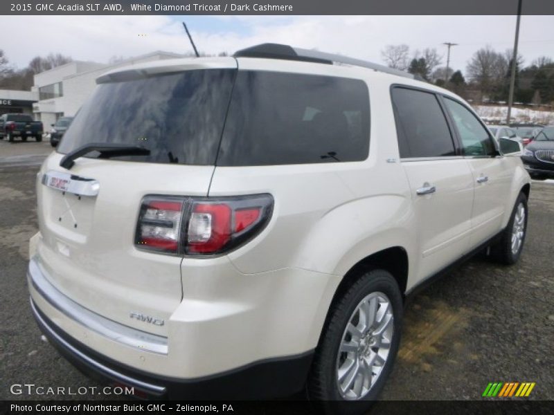 White Diamond Tricoat / Dark Cashmere 2015 GMC Acadia SLT AWD