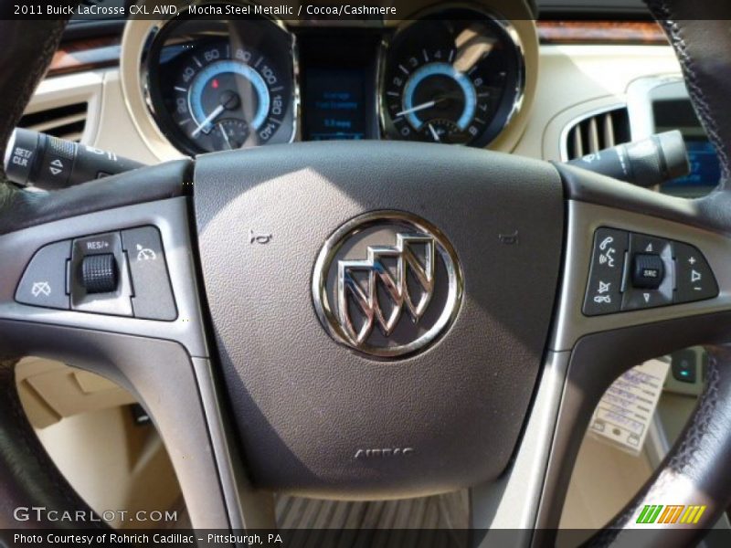 Mocha Steel Metallic / Cocoa/Cashmere 2011 Buick LaCrosse CXL AWD
