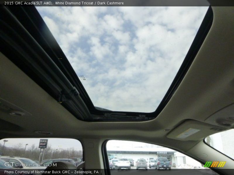 White Diamond Tricoat / Dark Cashmere 2015 GMC Acadia SLT AWD