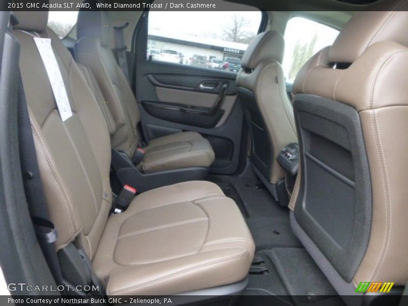 White Diamond Tricoat / Dark Cashmere 2015 GMC Acadia SLT AWD