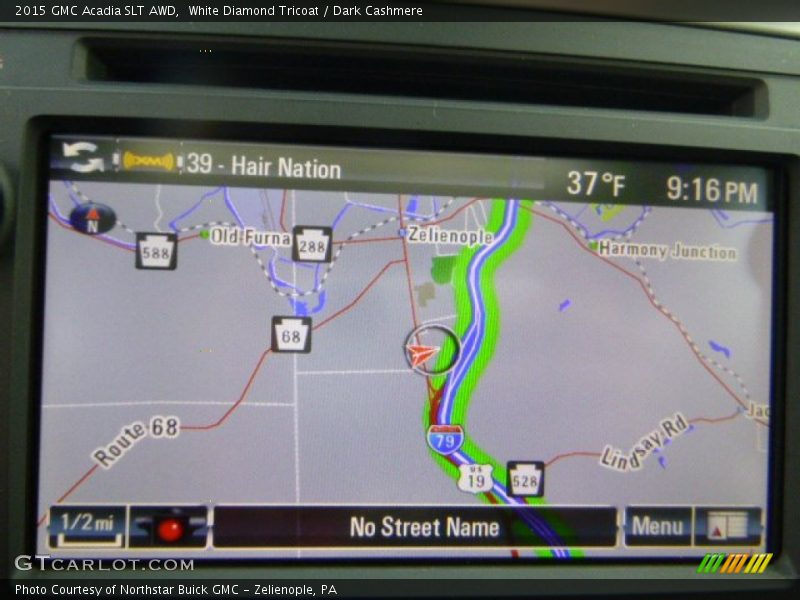 White Diamond Tricoat / Dark Cashmere 2015 GMC Acadia SLT AWD