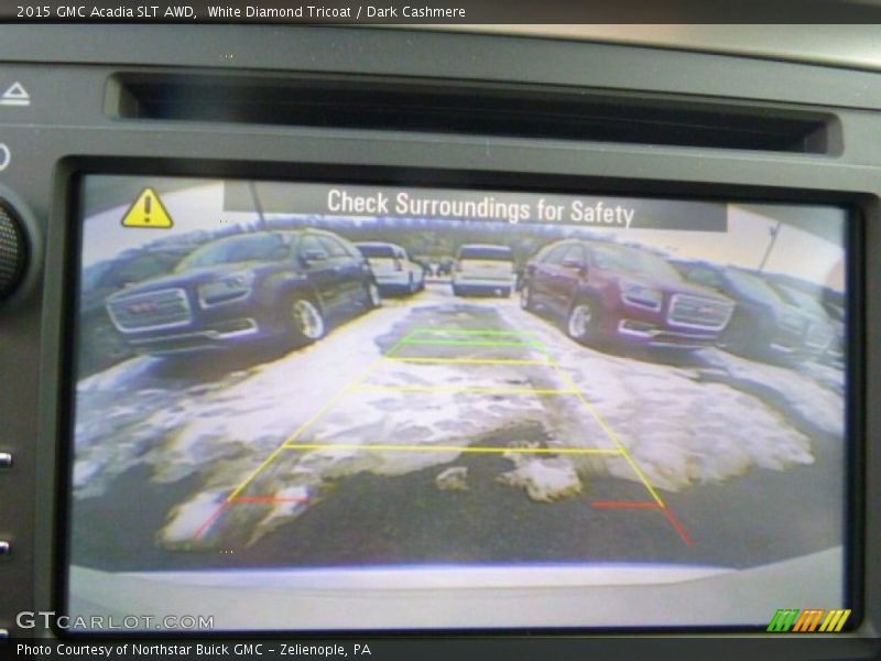 White Diamond Tricoat / Dark Cashmere 2015 GMC Acadia SLT AWD
