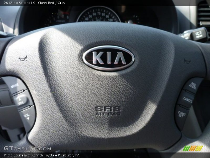Claret Red / Gray 2012 Kia Sedona LX
